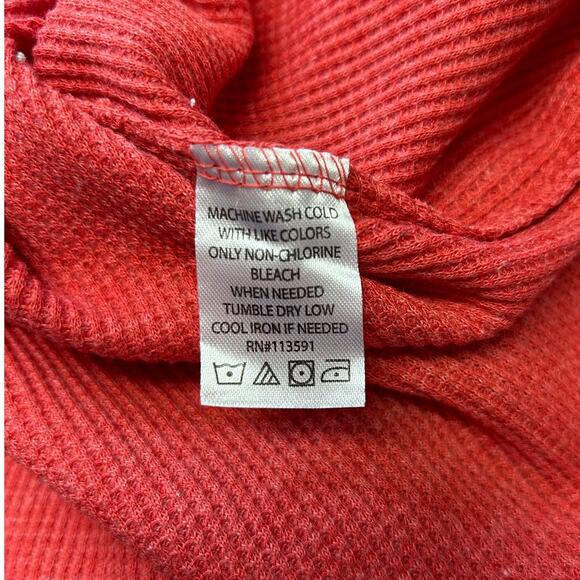 Essential by Seven Apparel Mens Long Sleeve Waffle Knit Thermal Henley, Red - Picture 8 of 10